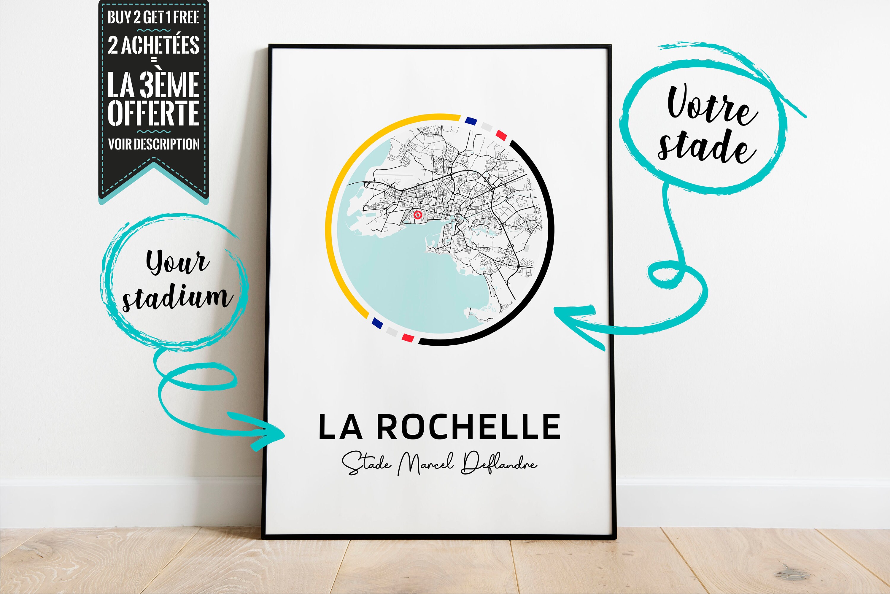 Affiche Décorative - Plan de Stade Marcel Deflandre La Rochelle