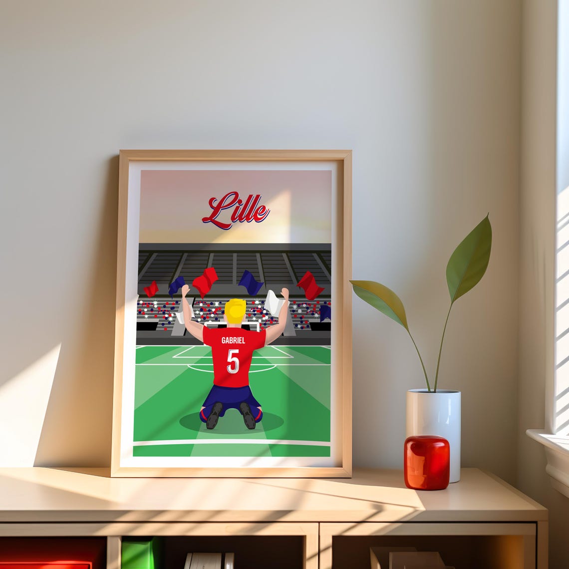 Toile Personnalisable RC Lens – 50x40 Cm – Prénom Et Numéro – Fabriqué En France – Officiel