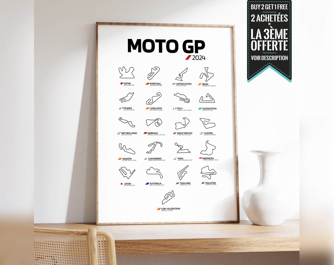 Affiche Calendrier MOTO GP 2024 Etsy France