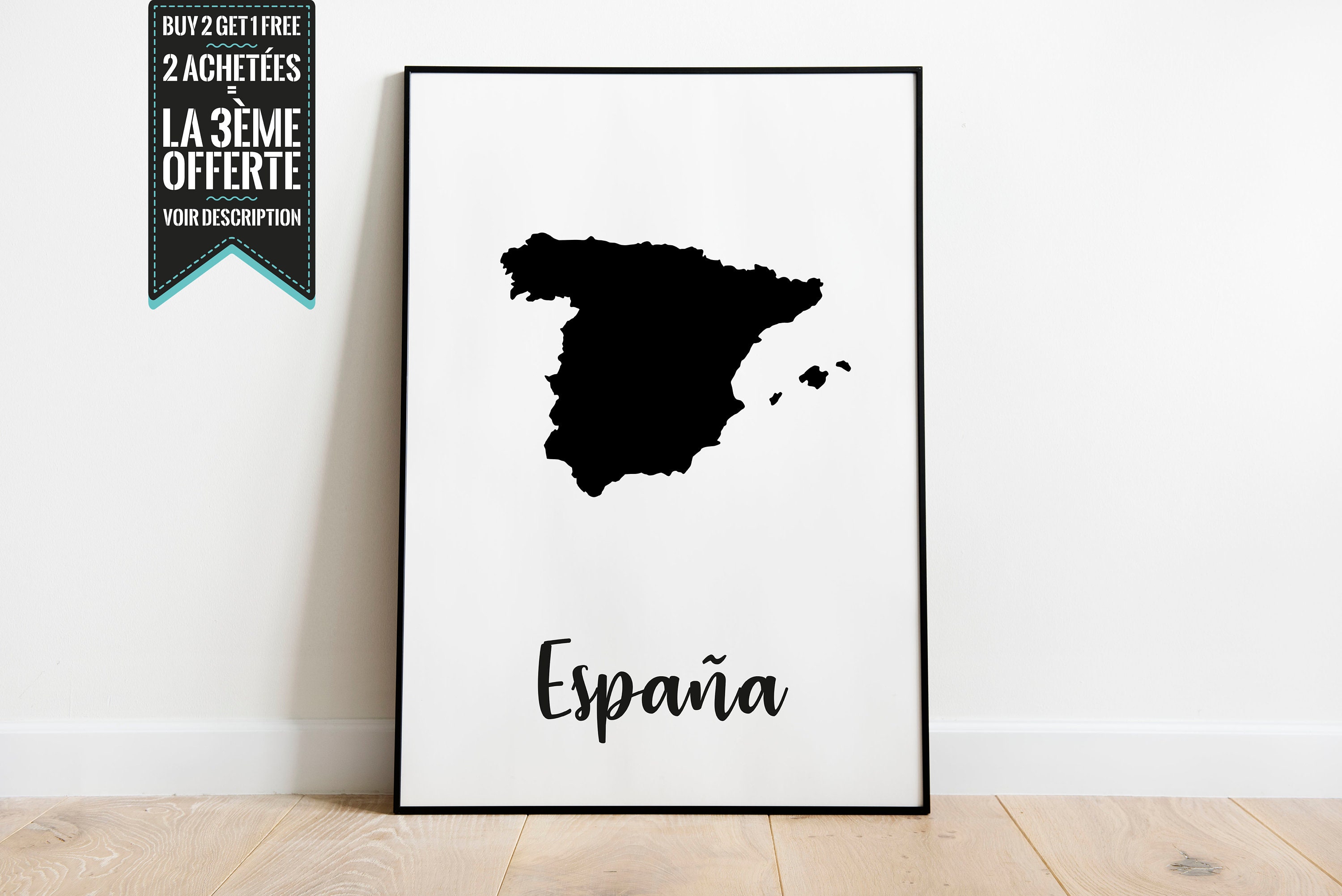 Affiche Décorative - Carte de L'espagne