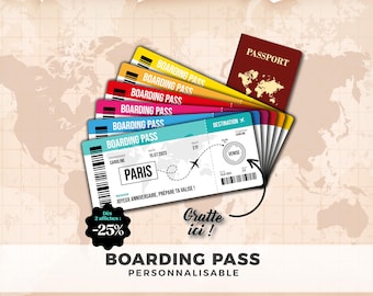 Scratch-off boarding pass / Customizable airline ticket