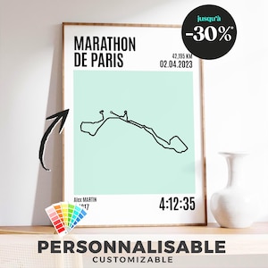Affiche personnalisée Running & Trail - Ajoutez nom, distance, parcours et date, souvenir pour marathoniens et passionnés de course à pied