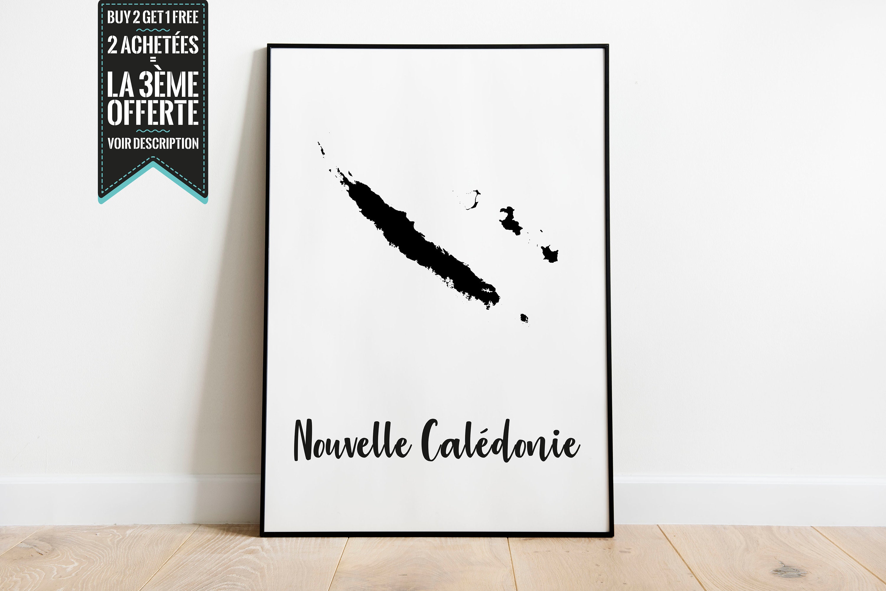 Affiche Décorative - Carte de La Nouvelle Caledonie