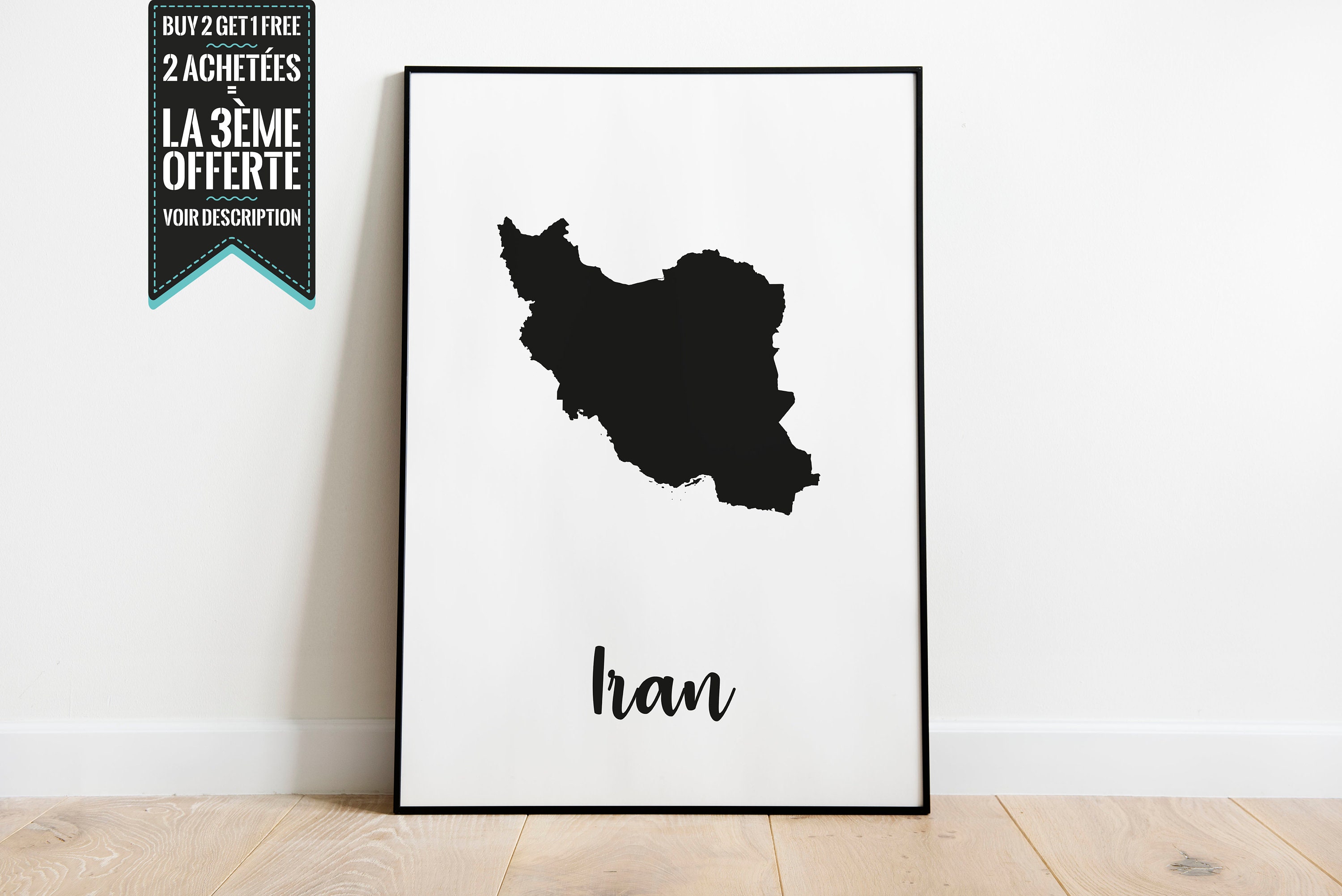 Affiche Décorative - Carte de L'iran