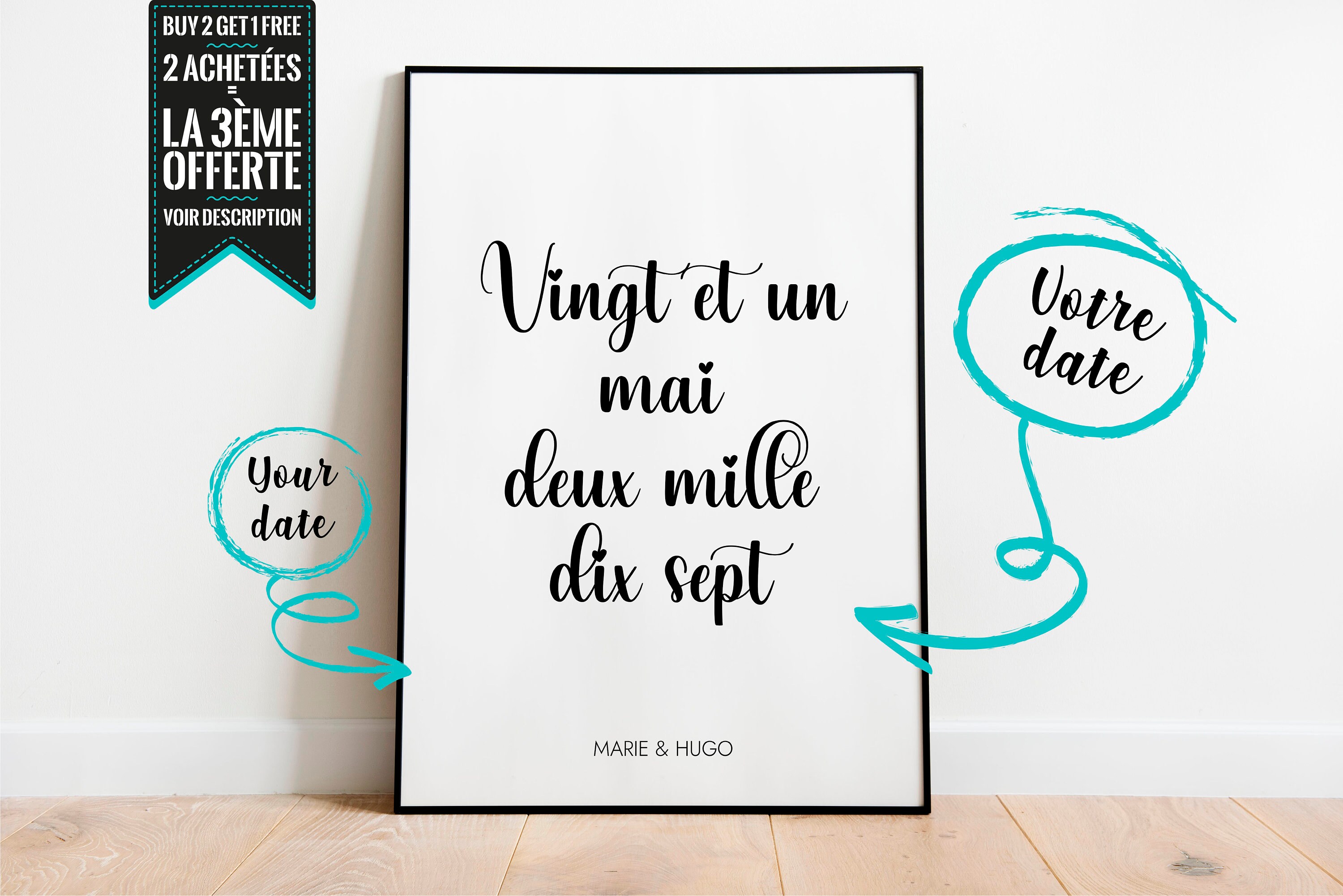 Affiche Décorative à Personnaliser, Date Importante