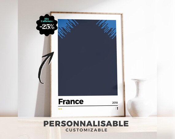 TOILE ÉQUIPE DE FRANCE VICTOIRE COUPE DU MONDE 2018 POSTER PHOTO MURALE