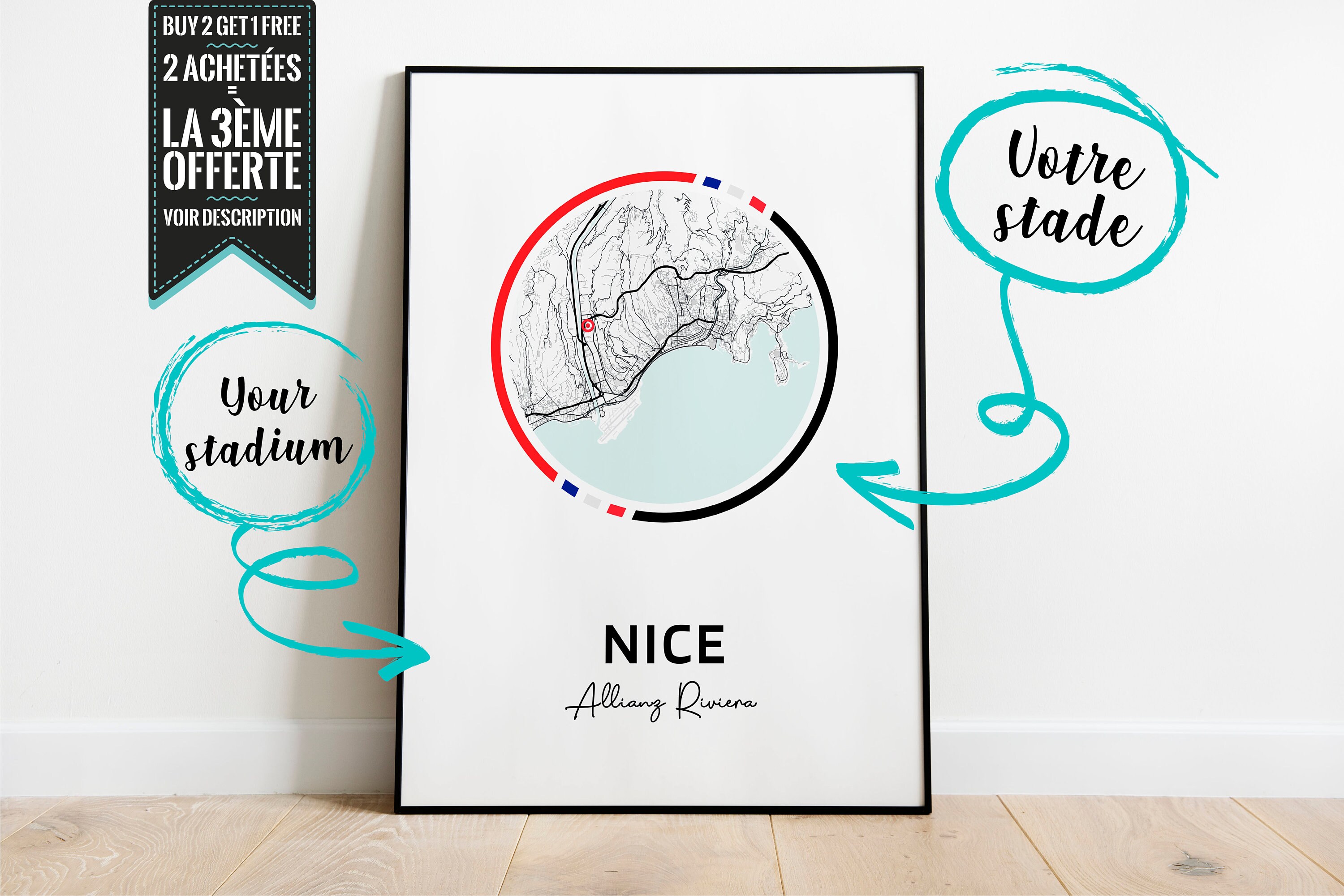 Affiche Décorative - Plan de Stade Allianz Riviera Nice