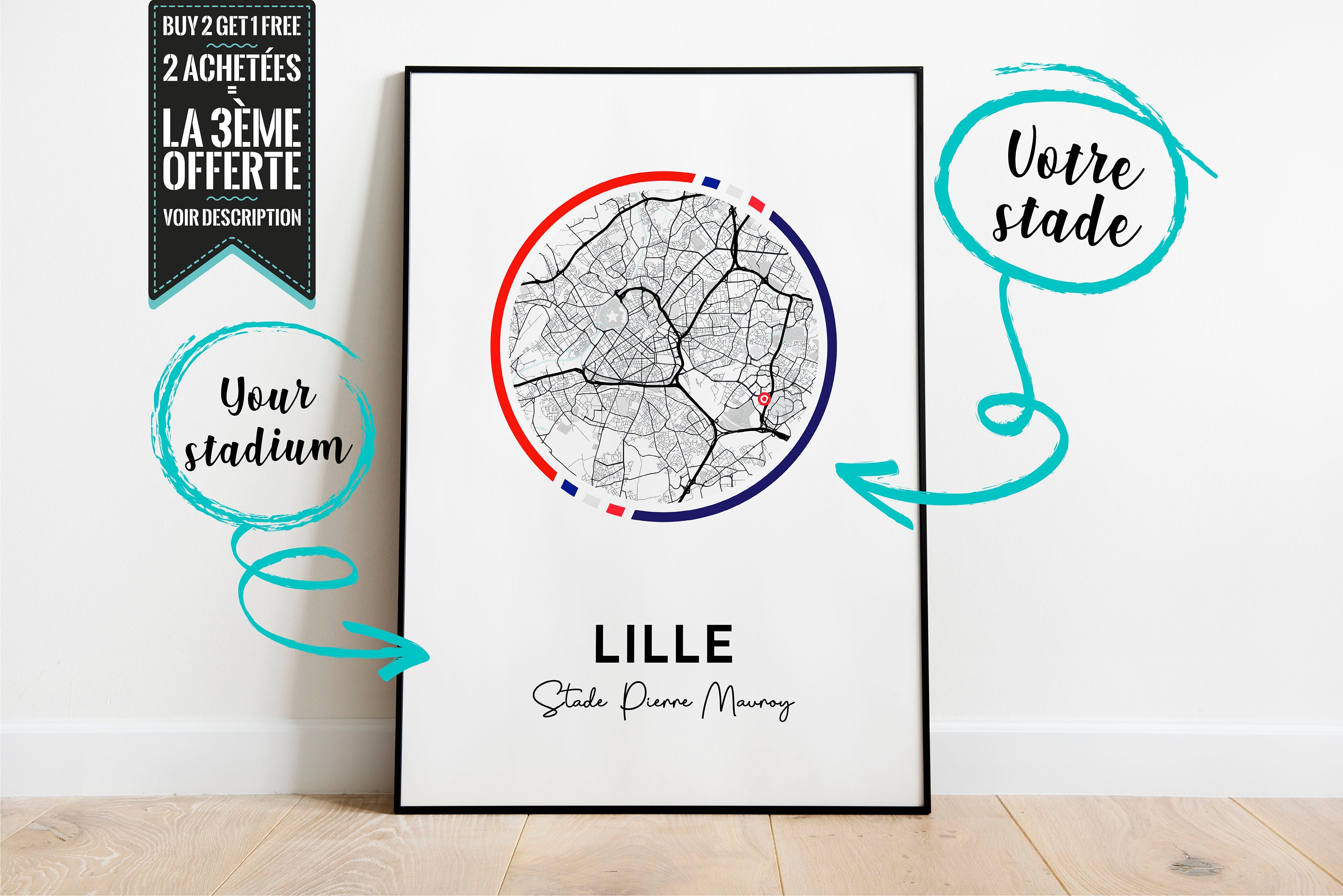 Affiche Décorative - Plan de Stade Pierre Mauroy Lille