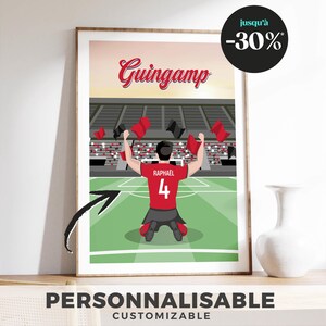 Cartel GUINGAMP para PERSONALIZAR: Fútbol con nombre y número de tu elección / Regalo personalizado / Cumpleaños / Navidad / Niño / Niña