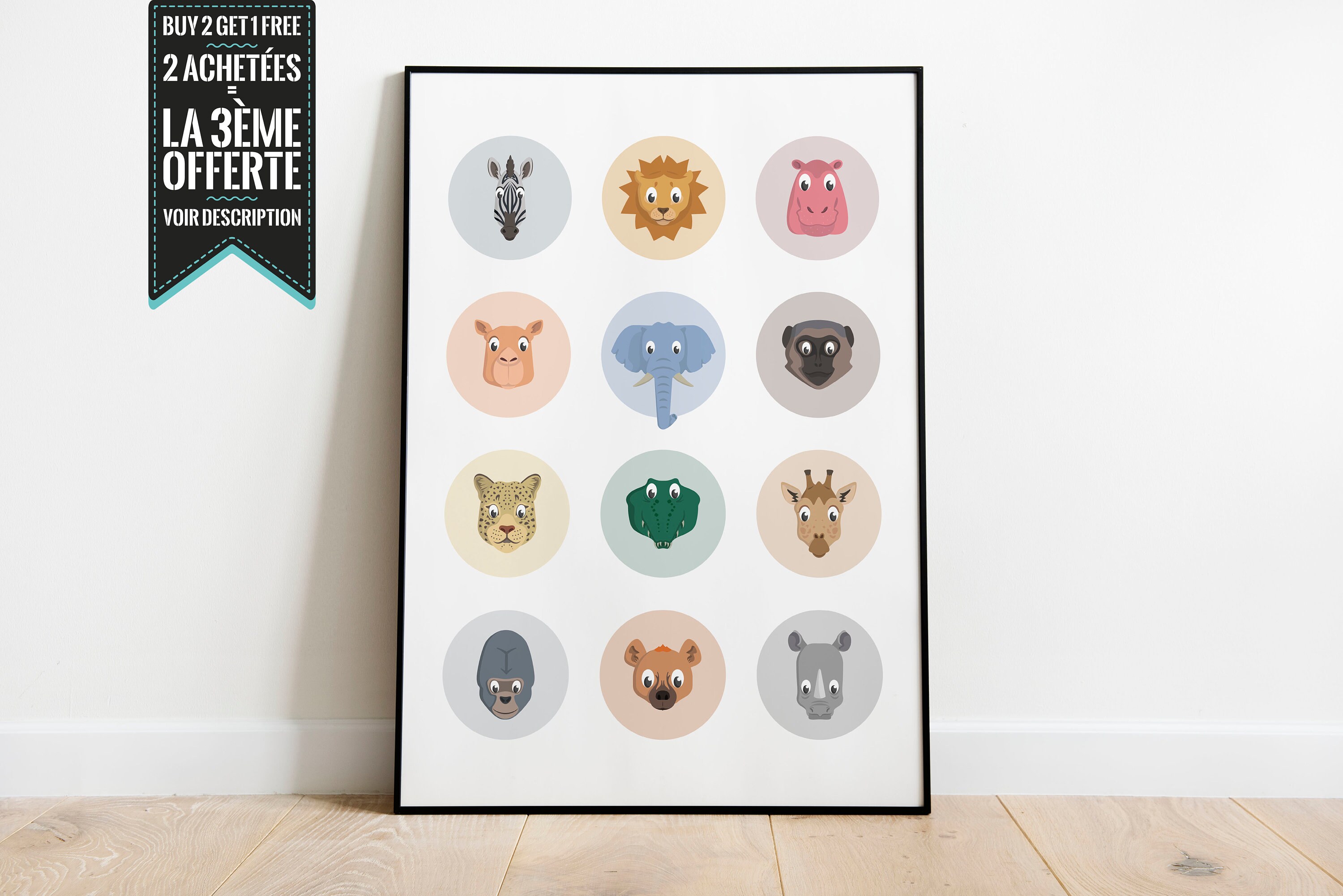 Affiche Décorative - Animaux d'afrique Safari