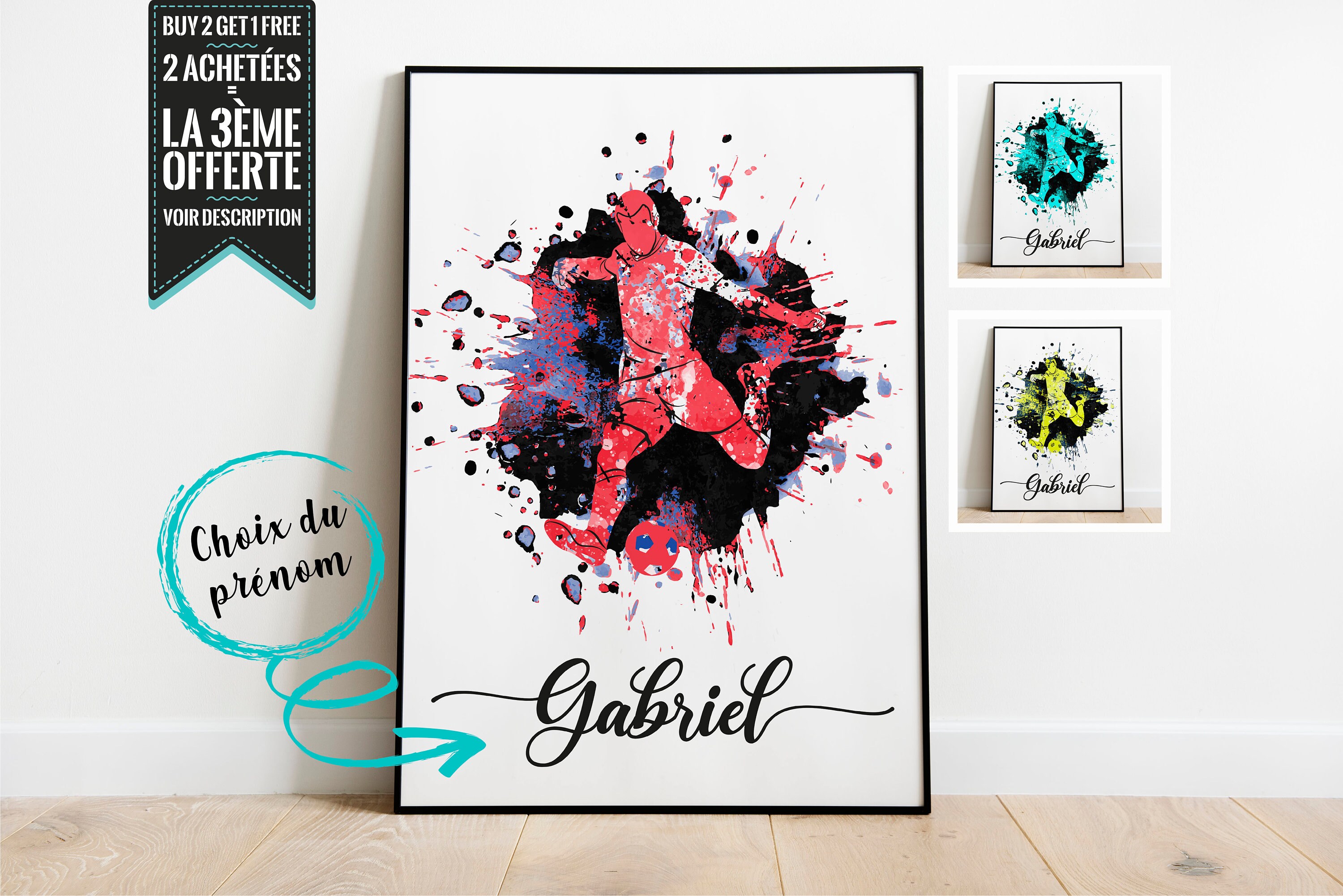 Affiche Décorative à Personnaliser - Football avec Prénom