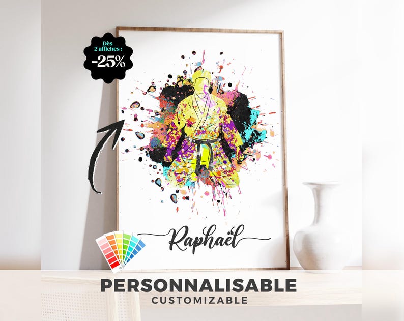 Customizable Judo Poster, Original Gift Idea image 1