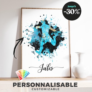 Cartel de FÚTBOL (Niño) para PERSONALIZAR / Deporte / Deportista / Regalo personalizado / Idea de regalo / Arte de pared / Cumpleaños / Navidad