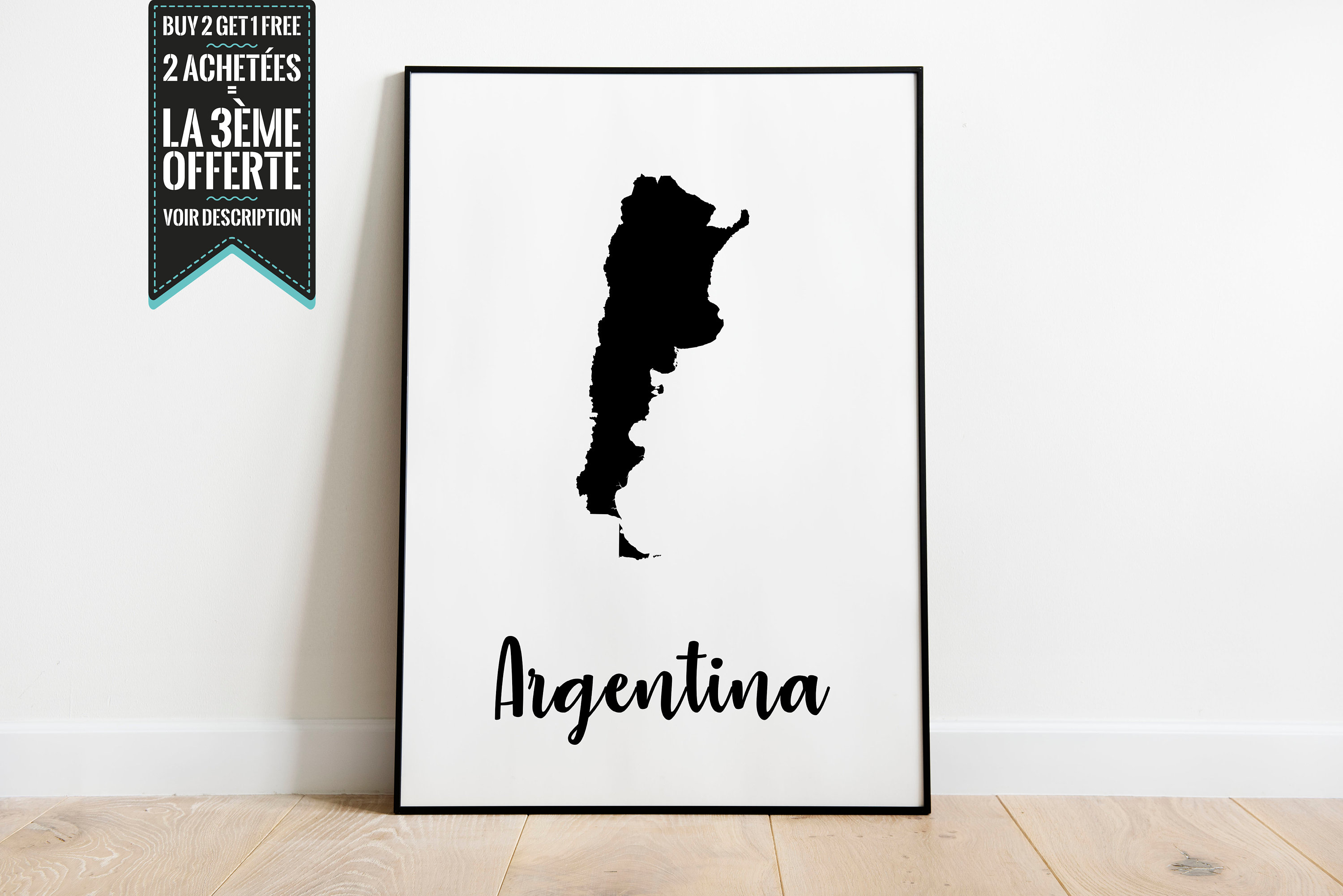 Affiche Décorative - Carte de L'argentine
