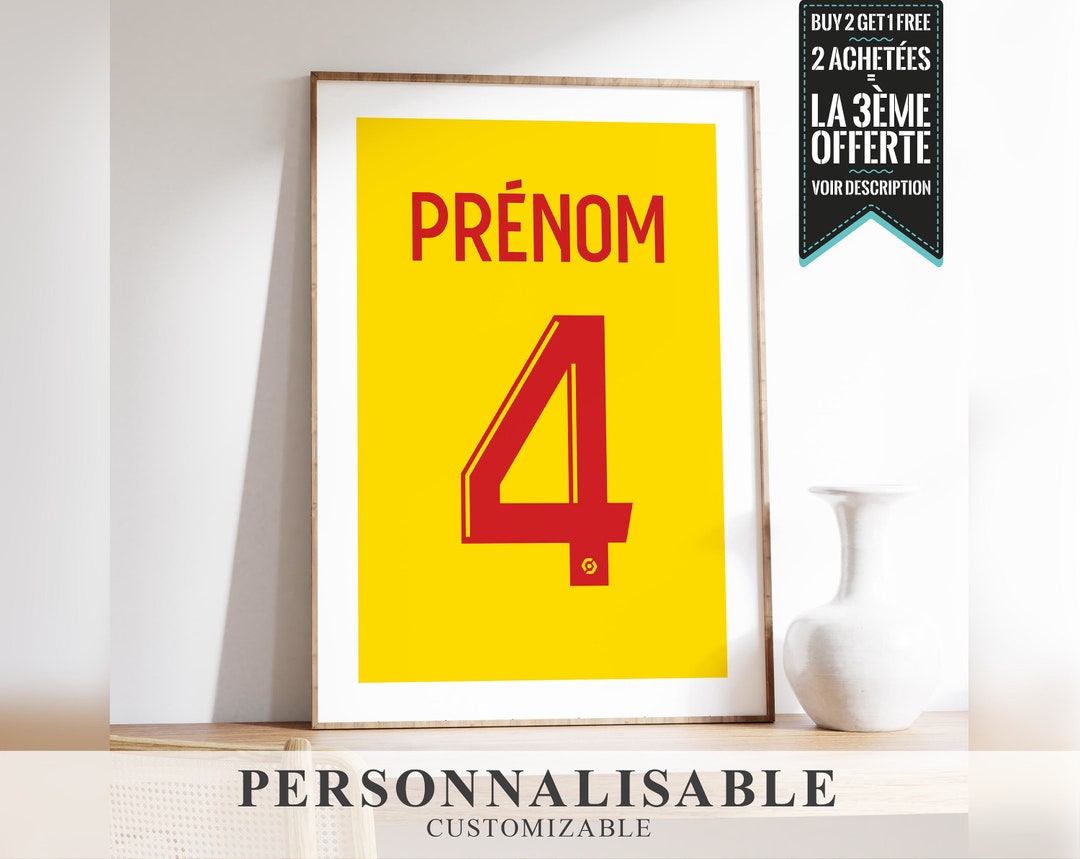Poster TO PERSONALIZE: LENS Flocking Football Jersey With First Name ...