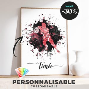 Cartel de RUGBY (Niño) para PERSONALIZAR / Deporte / Deportista / Regalo personalizado / Idea de regalo / Arte de pared / Cumpleaños / Navidad