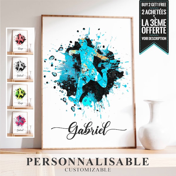 Affiche A PERSONNALISER - Football (Garçon) avec prénom