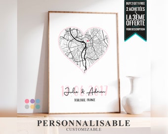 Affiche A PERSONNALISER - Date et lieu de rencontre pour couple