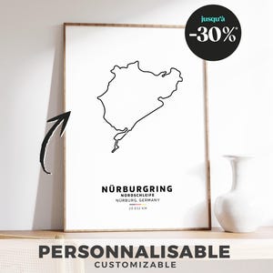 Nürburgring Nordschleife circuit poster – Legendary long version, motorsport wall decoration, motor racing enthusiast gift