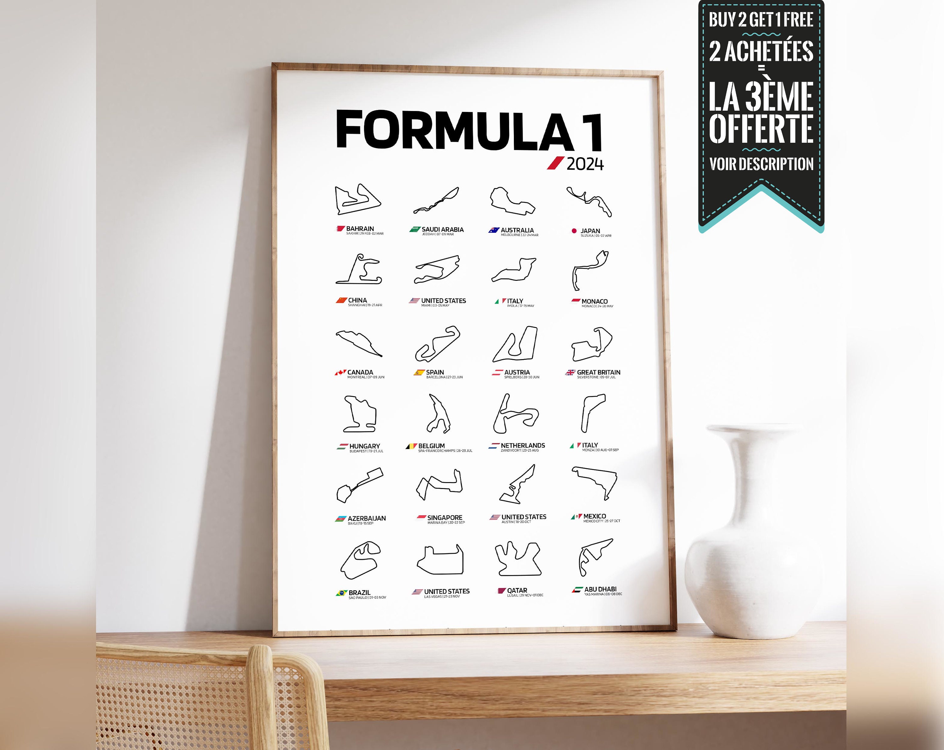 T-Shirt auto futuriste Formule 1 | 100% coton, coupe régulière | idée  cadeau homme pilote fan de formule 1