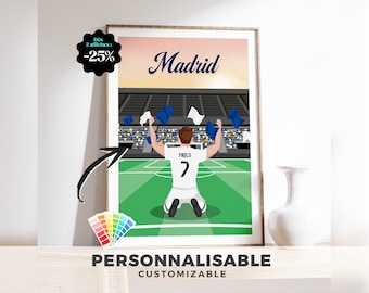 Customizable Madrid poster: Football with name and number of your choice