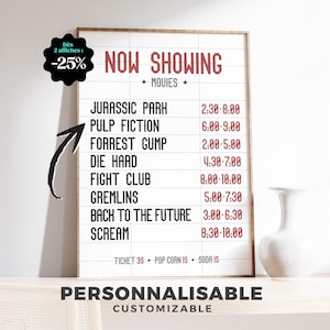 Customizable Now Showing poster - Retro cinema, old American movie theater style
