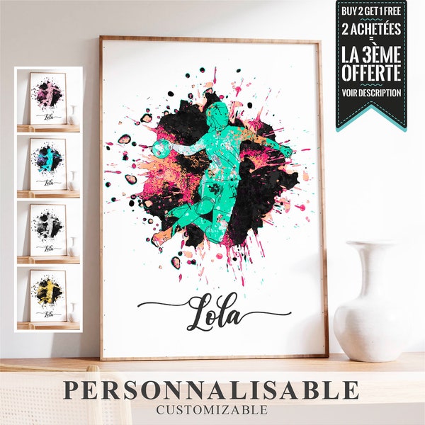 Affiche A PERSONNALISER - Handball (Fille) avec prénom