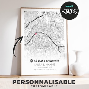 Póster personalizado para pareja: agregue sus nombres, ciudad y fecha, regalo único para boda, aniversario o día de San Valentín