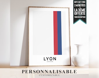 Affiche - Maillots Minimalistes Lyon Champions de France