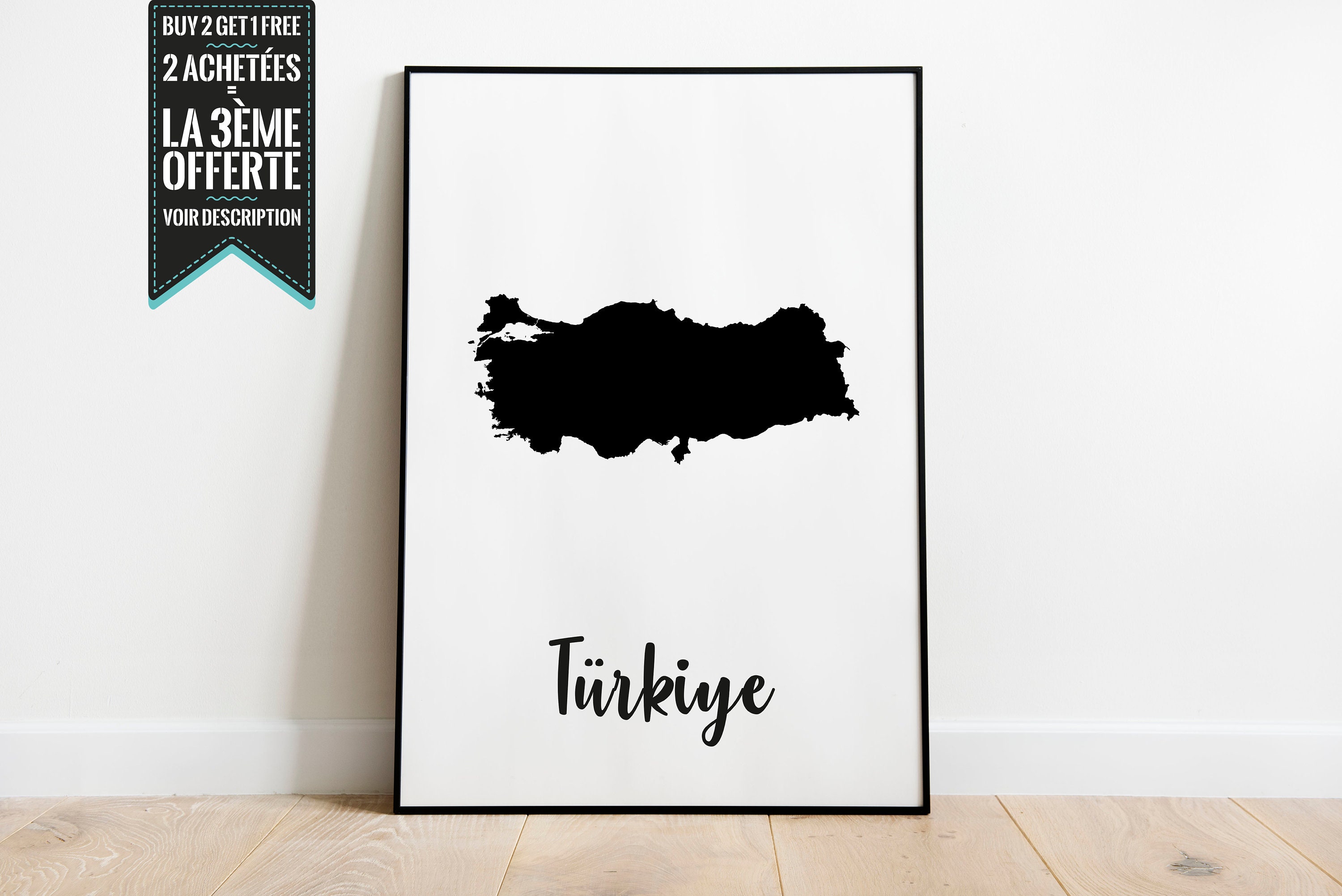 Affiche Décorative - Carte de La Turquie