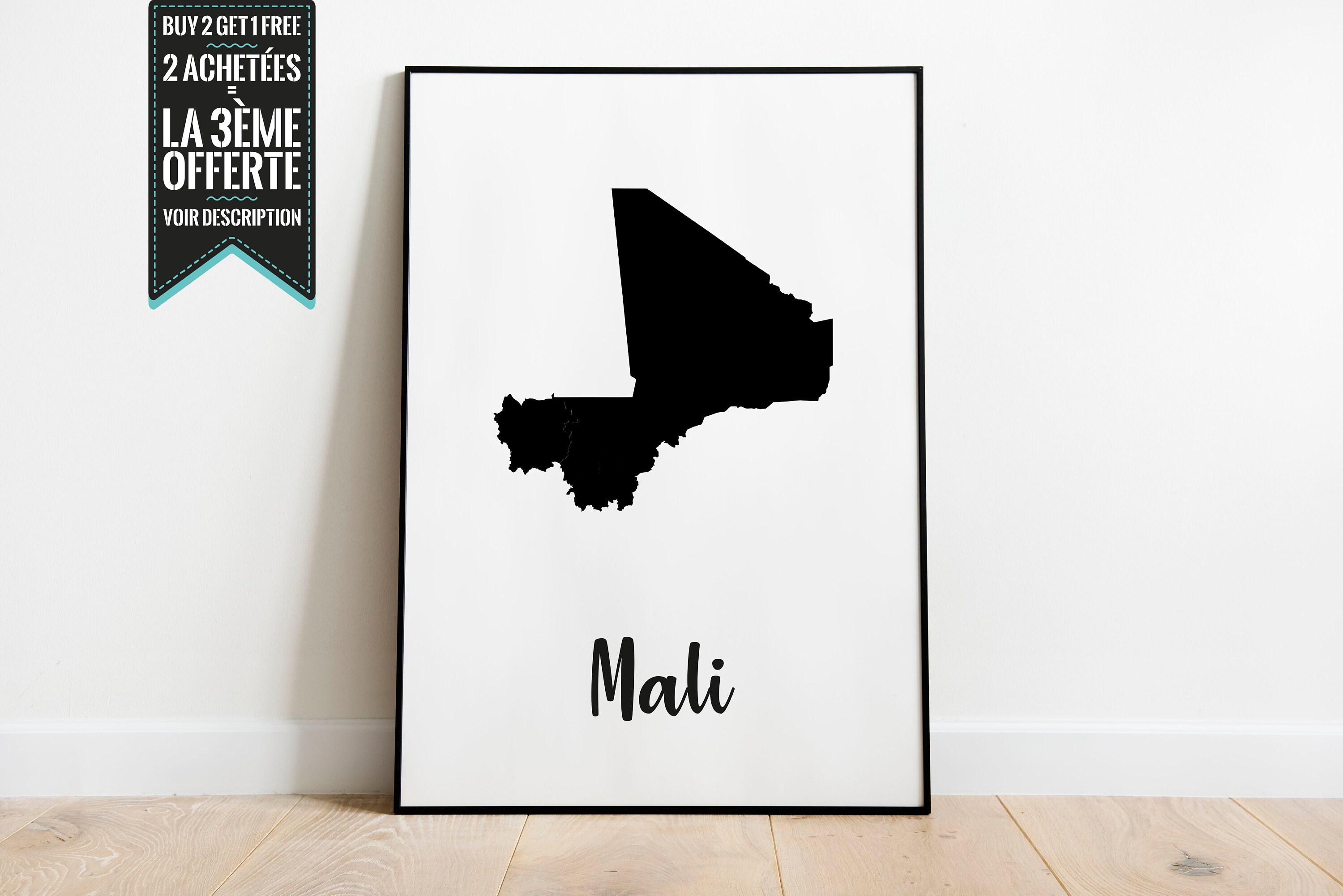 Affiche Décorative - Carte Du Mali