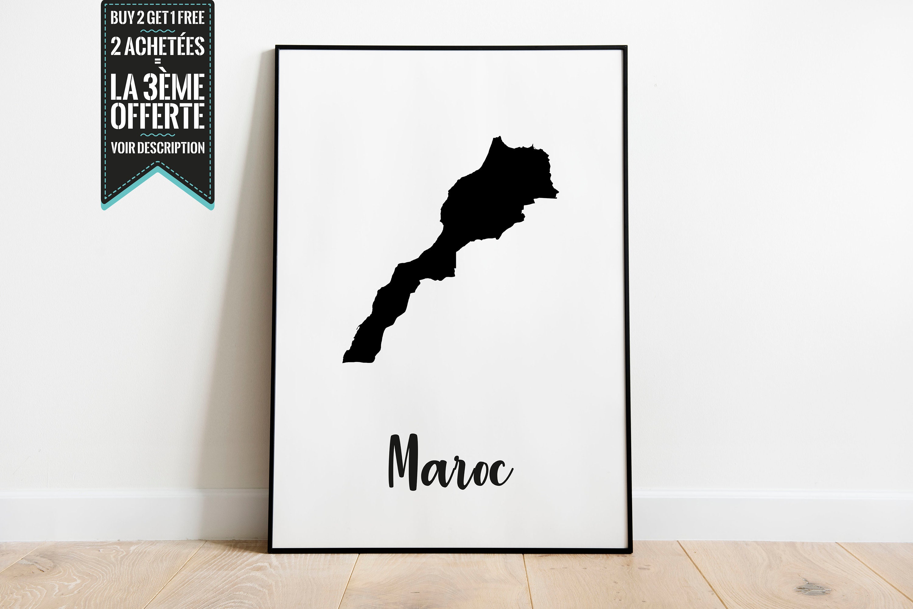 Affiche Décorative - Carte Du Maroc