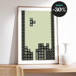 Poster del gioco Tetris – Poster pixel art, decorazione murale in stile retrò, idea regalo geek e vintage
