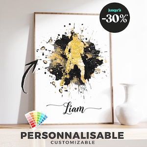 Affiche BOXE (Garçon) à PERSONNALISER / Sport / Sportif / Cadeau Personnalisé / Idée Cadeau / Art Mural / Anniversaire / Noël