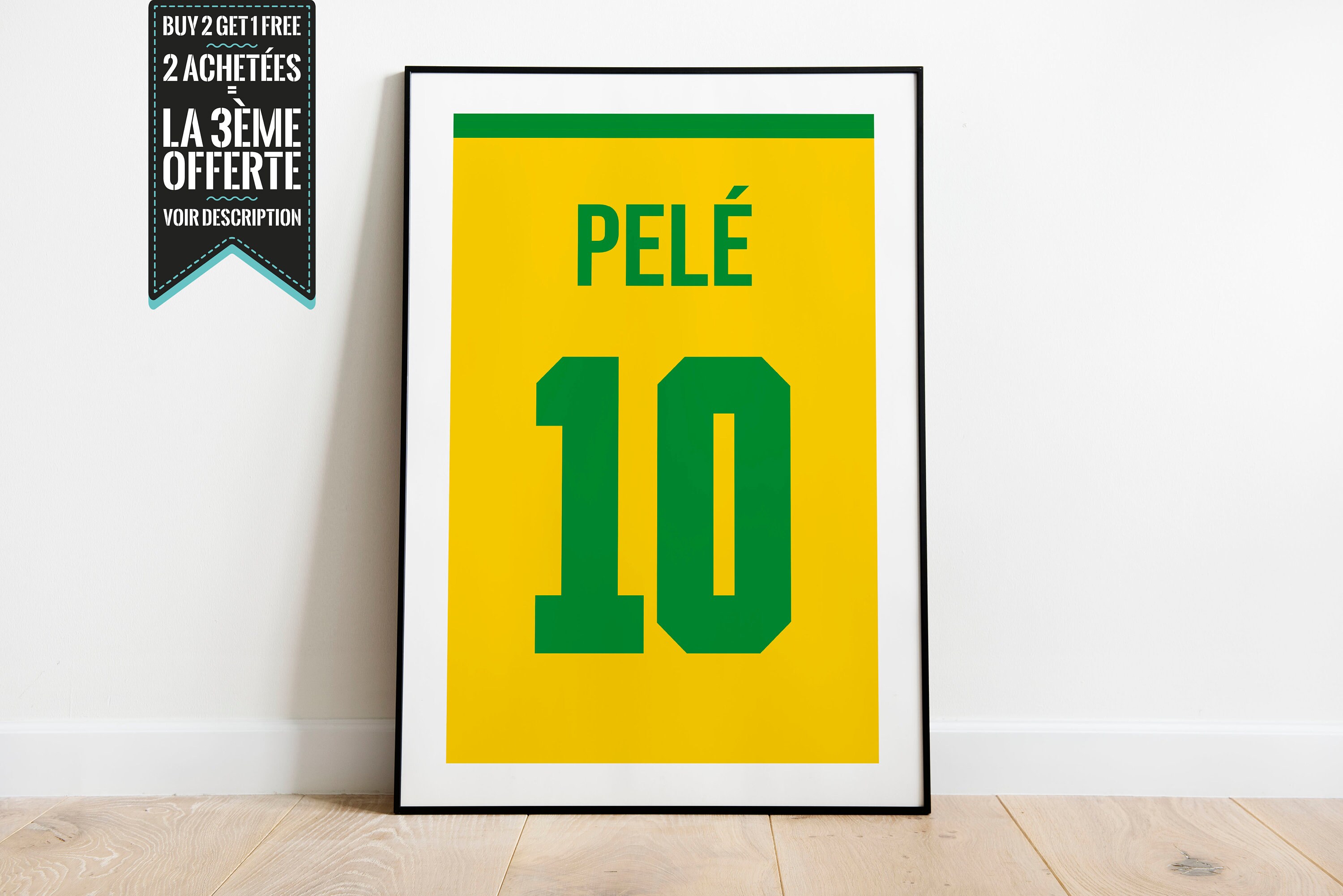 Affiche Décorative - Flocage Maillot Pelé 10 Brésil