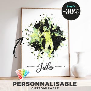 Affiche TENNIS (Garçon) à PERSONNALISER / Sport / Sportif / Cadeau Personnalisé / Idée Cadeau / Art Mural / Anniversaire / Noël