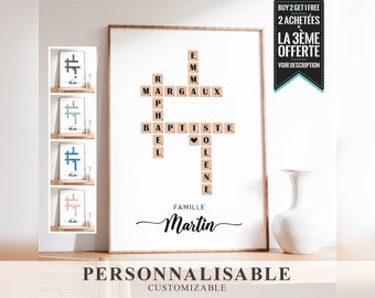 Affiche A PERSONNALISER - Noms façon SCRABBLE