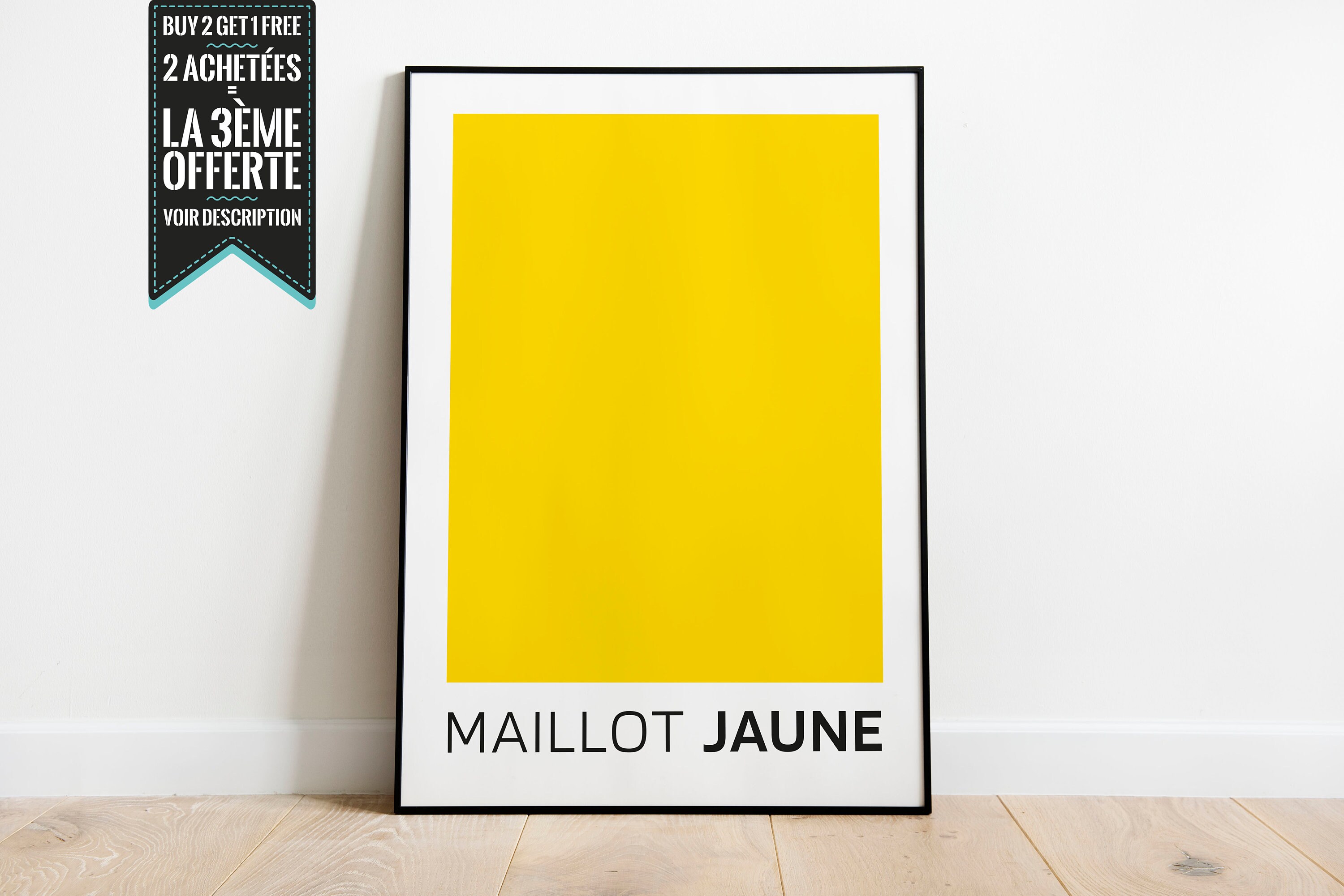 Affiche Décorative - Minimaliste Cyclisme Tour de France Maillot Jaune