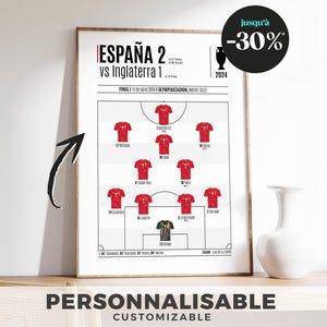 EM 2024 Spielplan-Poster Spanien vs. England – Endgültige Aufstellung und Details, Geschenkposter für Fußballfans