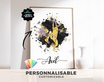 Anpassningsbar basketbollsaffisch (pojke) / sportillustration, originell presentidé