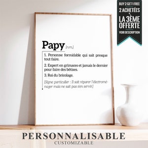 Affiche papi personnalisée - cadeau famille personnalisé - Poster papy  personnalisé par Le Temps des Paillettes