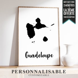 Poster - Map of Guadeloupe