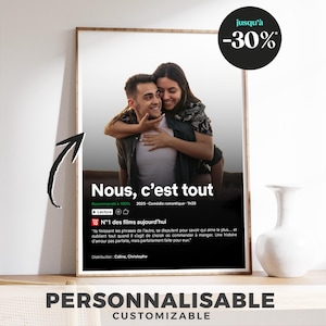 Poster personalizzato in stile Netflix – Poster con foto e trama, idea regalo originale in stile film o serie