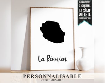 Affiche - Carte de La Réunion