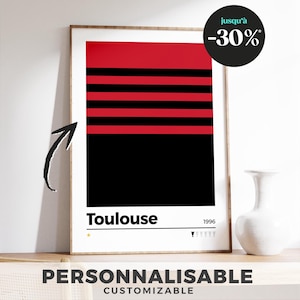 Minimalistisches Toulouse-Trikotposter – 6 gewonnene Champions-Cup-Finals – Rugby, Dekoration, Fangeschenk
