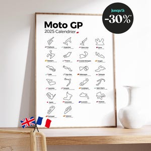MOTO GP 2025 Kalenderposter/Renndaten, unverzichtbare Dekoration für Moto GP- und Motorsport-Enthusiasten