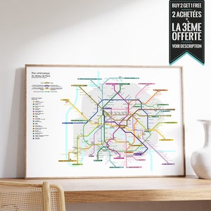 Affiche Plan de Métro Paris image 1