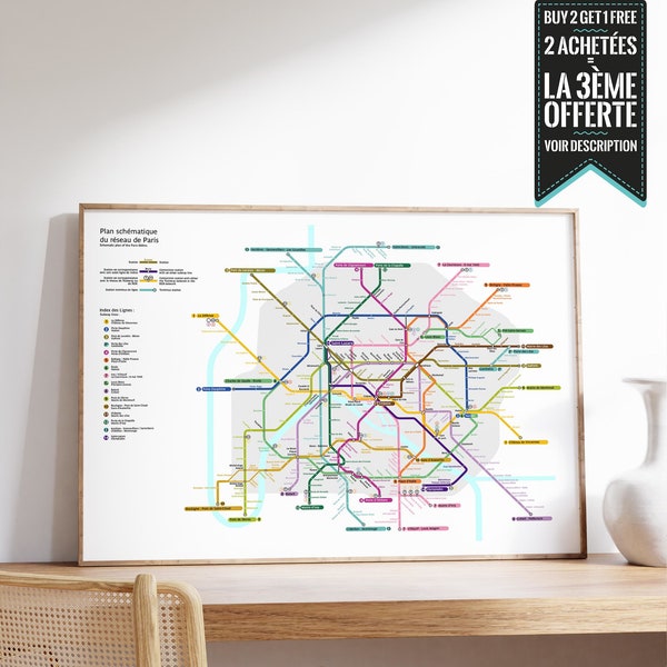 Affiche -  Plan de Métro Paris