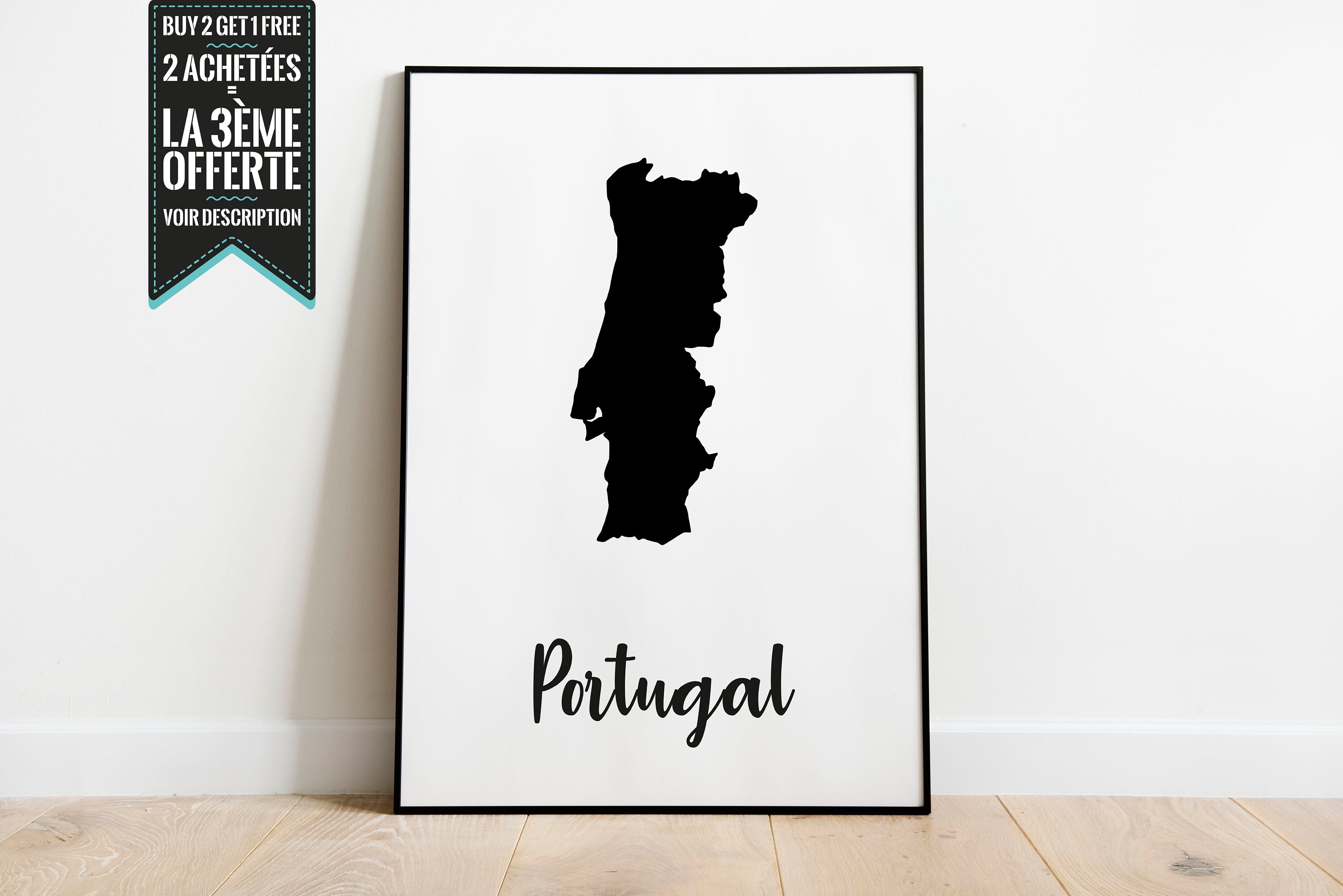 Affiche Décorative - Carte Du Portugal