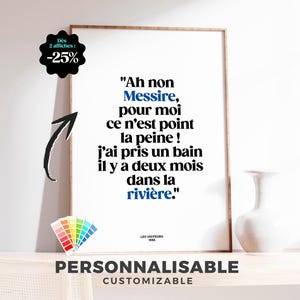 Affiche Les Visiteurs - Réplique culte "Ah non Messire..." - Illustration humoristique du film comique